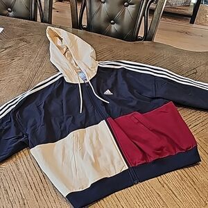 Adidas women hooded jacket size L NWT